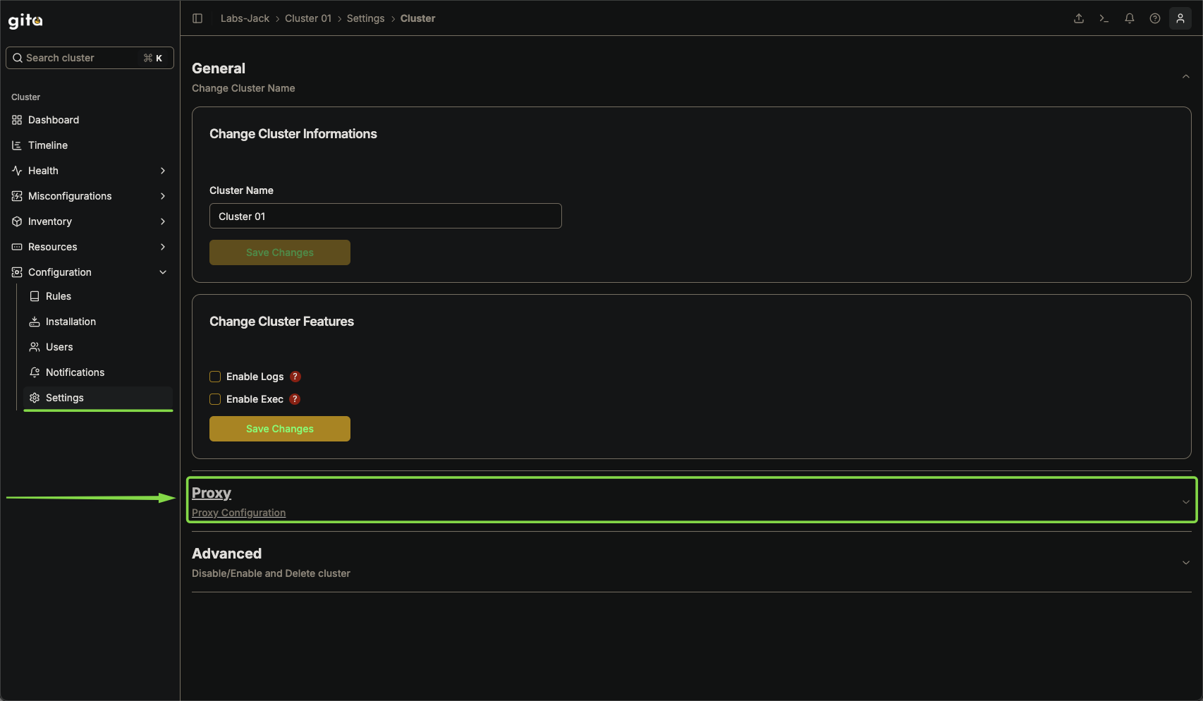 Criação da Configuração do Proxy