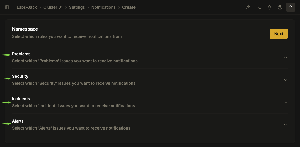 Configuração de Notificações