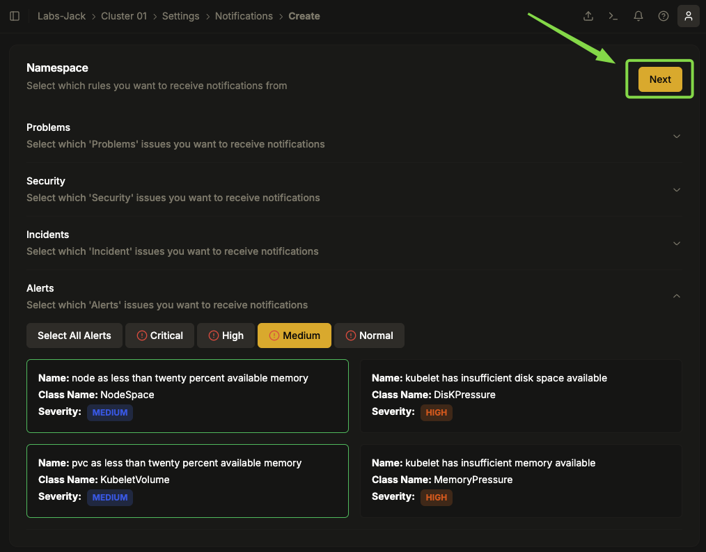 Configuração de Notificações