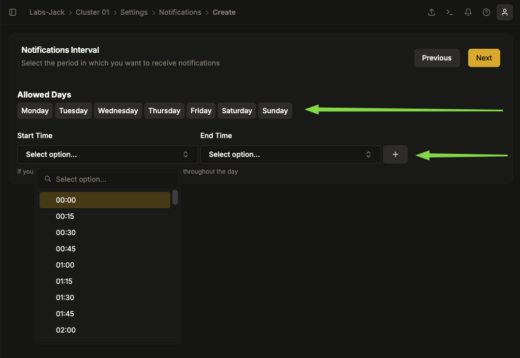 Configuração de Notificações