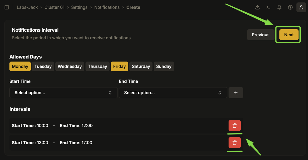 Configuração de Notificações